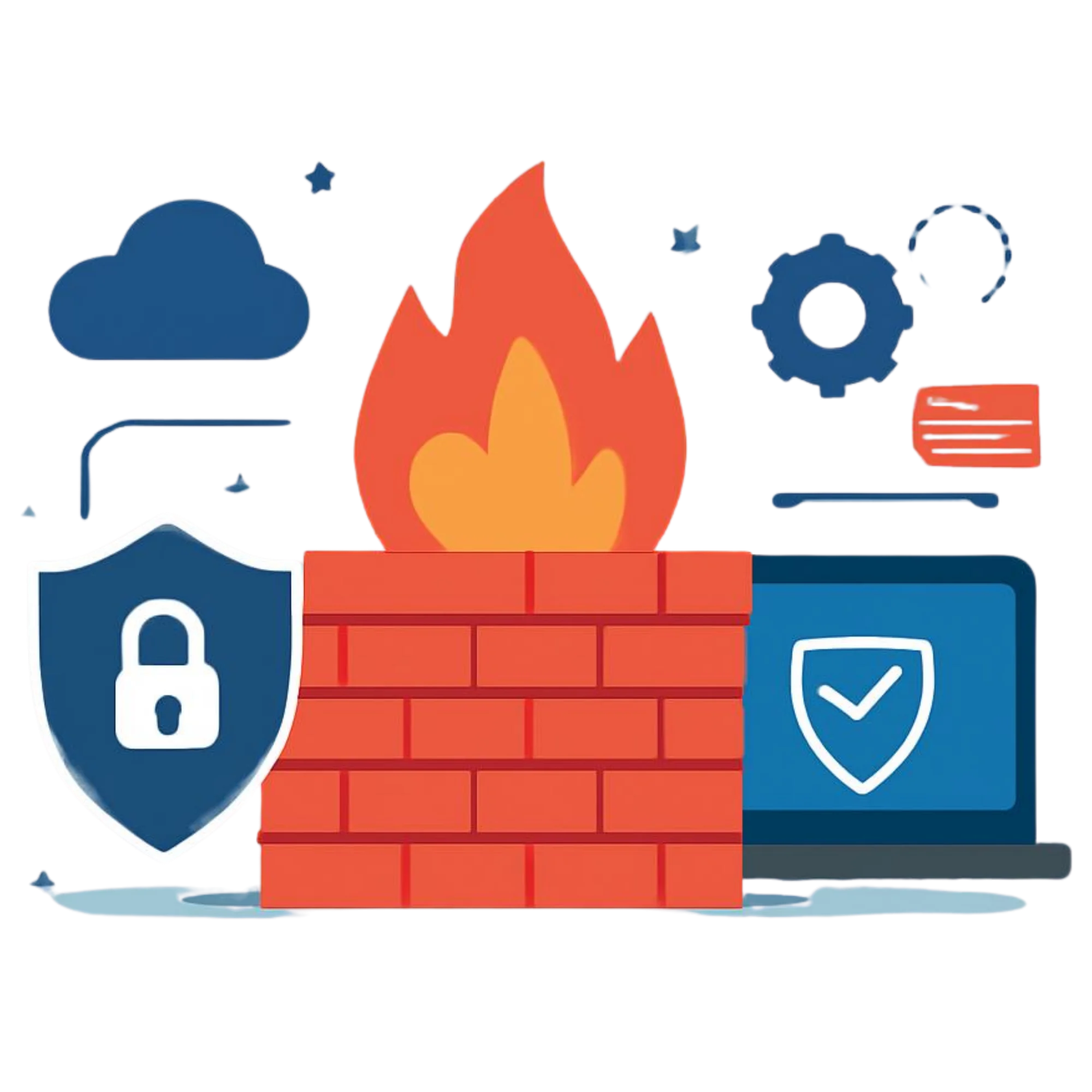 Managed firewall protecting a business network from unauthorized access